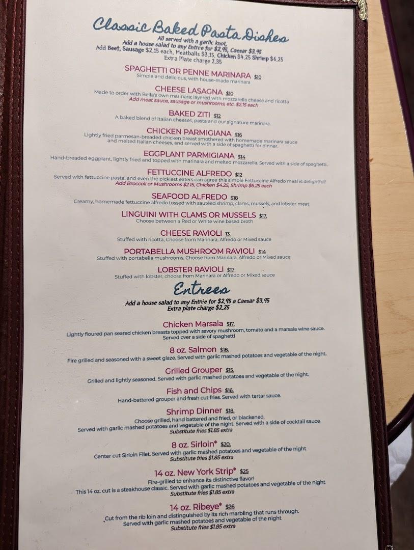 Bella's Steaks, Pasta and More